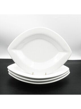 Tabletops Unlimited Urban Graffiti 12 Inch Salad Plates White Set of 4 TAUURGS